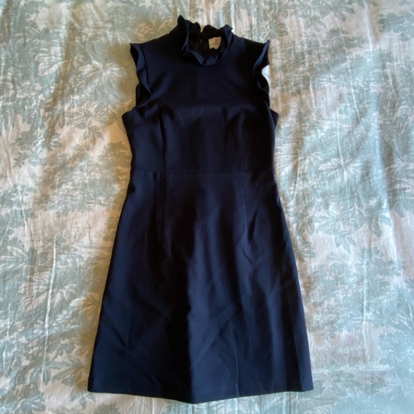 NWT Julie Brown Mya Ruffle Accent Dress, Navy Blue - Picture 6 of 16